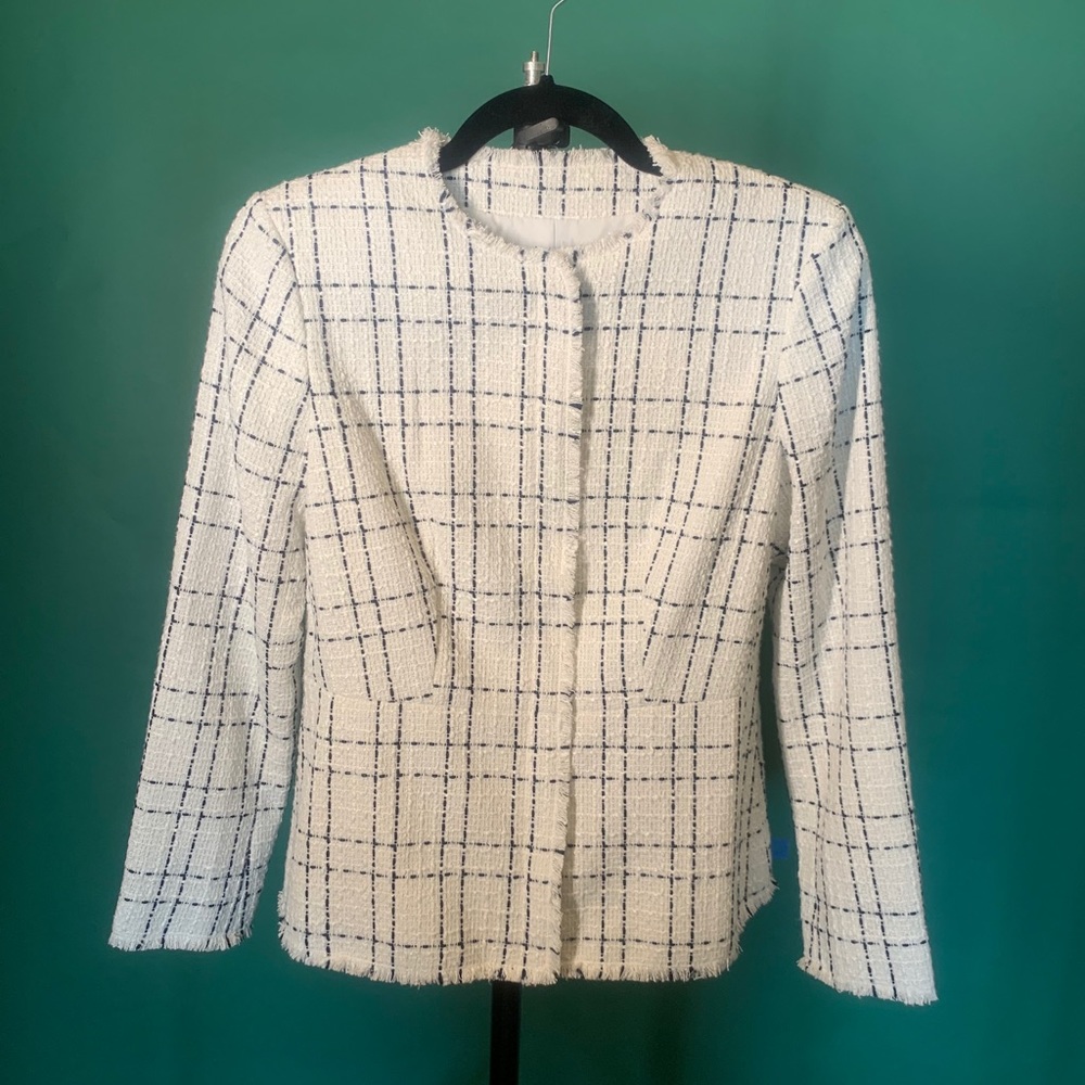 Peplum Zip Jacket Tweed